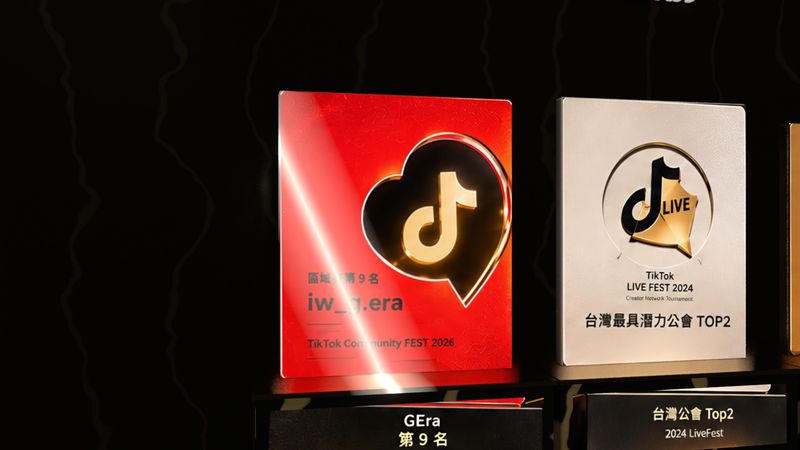 TikTok 獎盃特寫